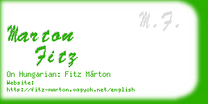 marton fitz business card